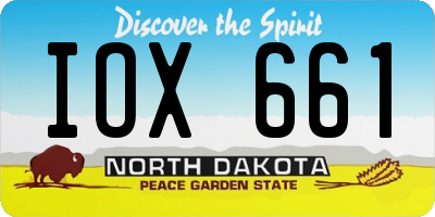 ND license plate IOX661