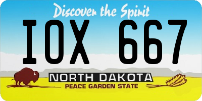 ND license plate IOX667