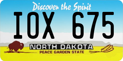 ND license plate IOX675