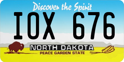 ND license plate IOX676