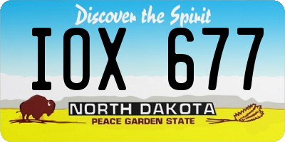ND license plate IOX677