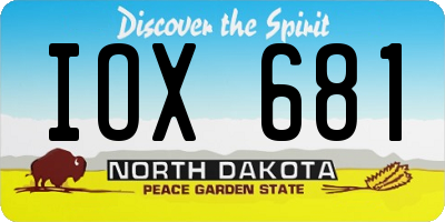 ND license plate IOX681