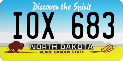 ND license plate IOX683