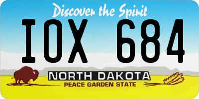 ND license plate IOX684