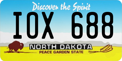 ND license plate IOX688