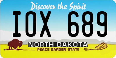 ND license plate IOX689