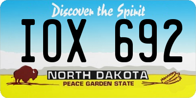 ND license plate IOX692