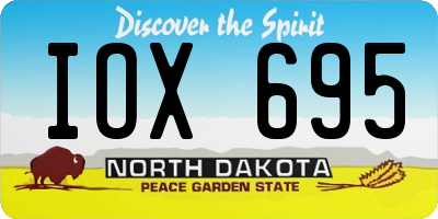 ND license plate IOX695