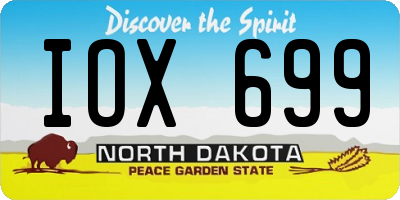 ND license plate IOX699