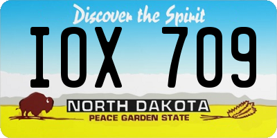 ND license plate IOX709