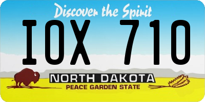 ND license plate IOX710