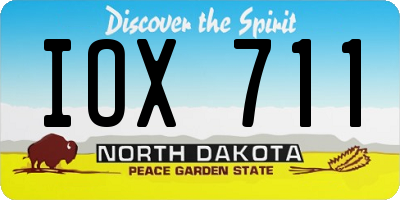 ND license plate IOX711