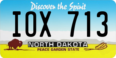 ND license plate IOX713