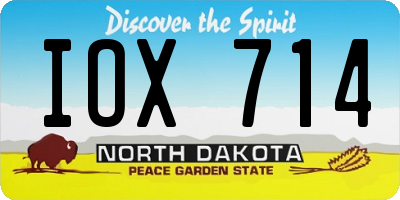 ND license plate IOX714