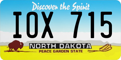 ND license plate IOX715
