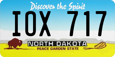 ND license plate IOX717