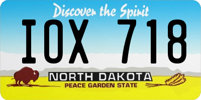 ND license plate IOX718