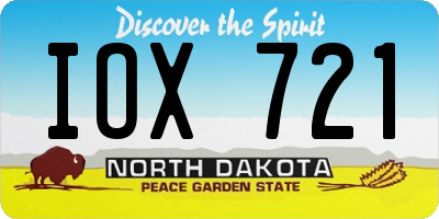 ND license plate IOX721