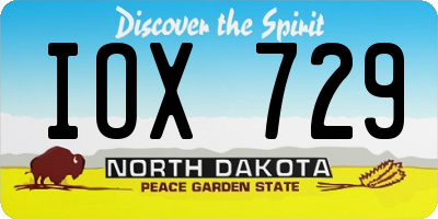 ND license plate IOX729
