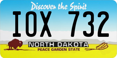 ND license plate IOX732