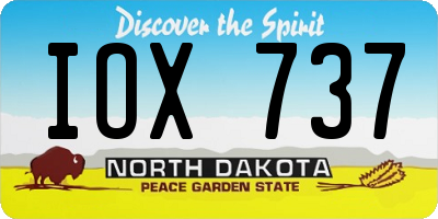 ND license plate IOX737
