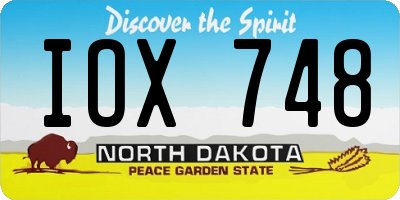 ND license plate IOX748