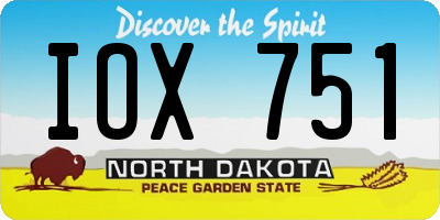 ND license plate IOX751