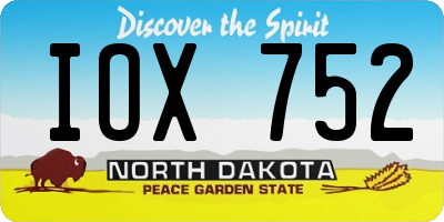 ND license plate IOX752