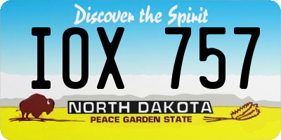 ND license plate IOX757