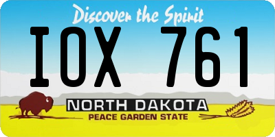 ND license plate IOX761