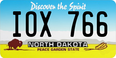 ND license plate IOX766