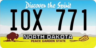 ND license plate IOX771