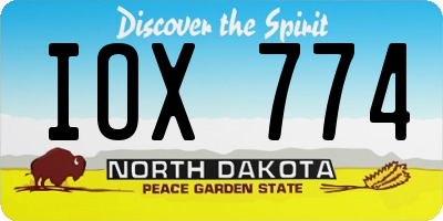 ND license plate IOX774
