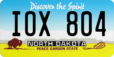 ND license plate IOX804