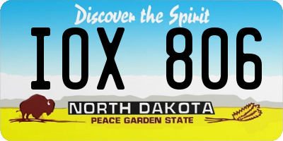 ND license plate IOX806