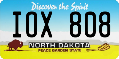 ND license plate IOX808