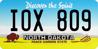ND license plate IOX809