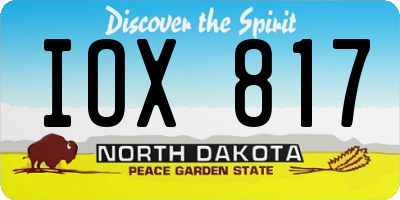 ND license plate IOX817