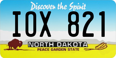ND license plate IOX821