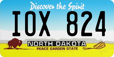 ND license plate IOX824