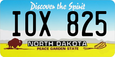ND license plate IOX825