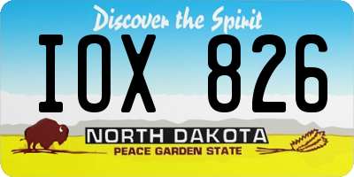 ND license plate IOX826