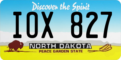 ND license plate IOX827