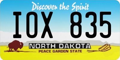 ND license plate IOX835