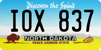 ND license plate IOX837
