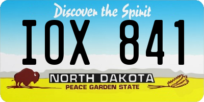 ND license plate IOX841