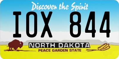 ND license plate IOX844