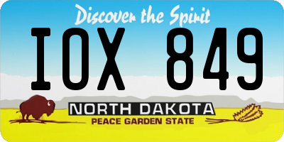 ND license plate IOX849