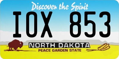 ND license plate IOX853
