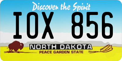 ND license plate IOX856